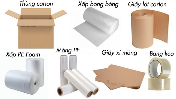 chuẩn bị dụng cụ đóng gói