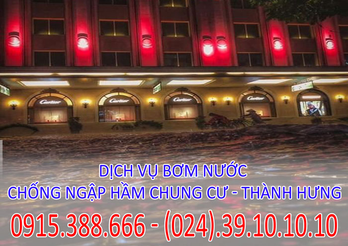 Dịch vụ bơm nước chống ngập hầm chung cư tại Hà Nội