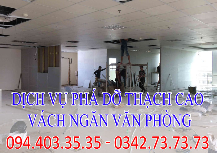 dịch vụ phá dỡ thạch cao, vách ngăn văn phòng