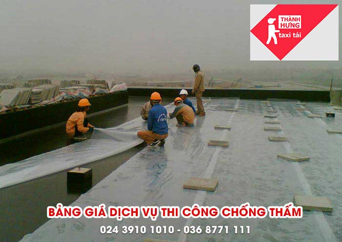Bảng giá thi công chống thấm dột, tường, ngược